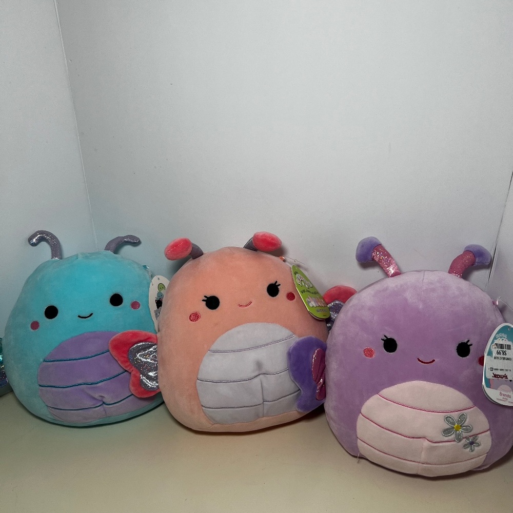 Lot of Squishmallows Butterflies and Dragonfly Brenda, Heather, Maribel Flower